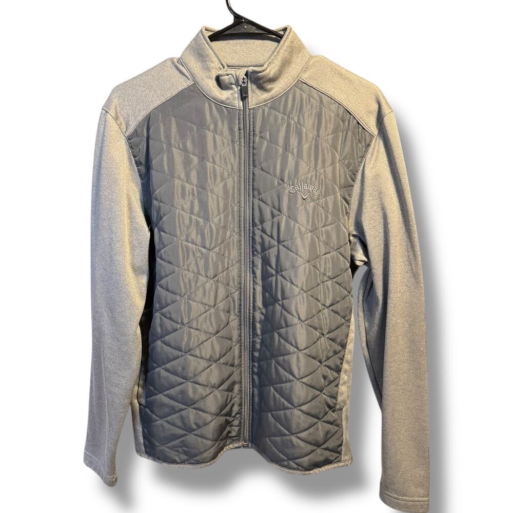Callaway Quilted Puffer Full Zip Golf Jacket Gray Small